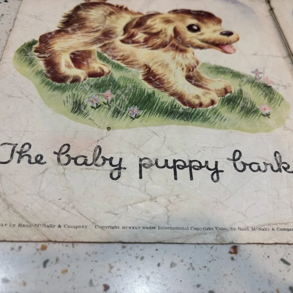 Vintage 1940s CLOTH Baby Animals Children’s Book by Tony‎ Brice